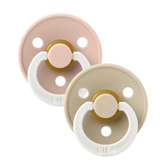 BIBS Colour GLOW Latex Pacifiers - Blush/Vanilla - 2 Pack 3 BIBS Colour GLOW Latex Pacifiers - Blush/Vanilla - 2 Pack