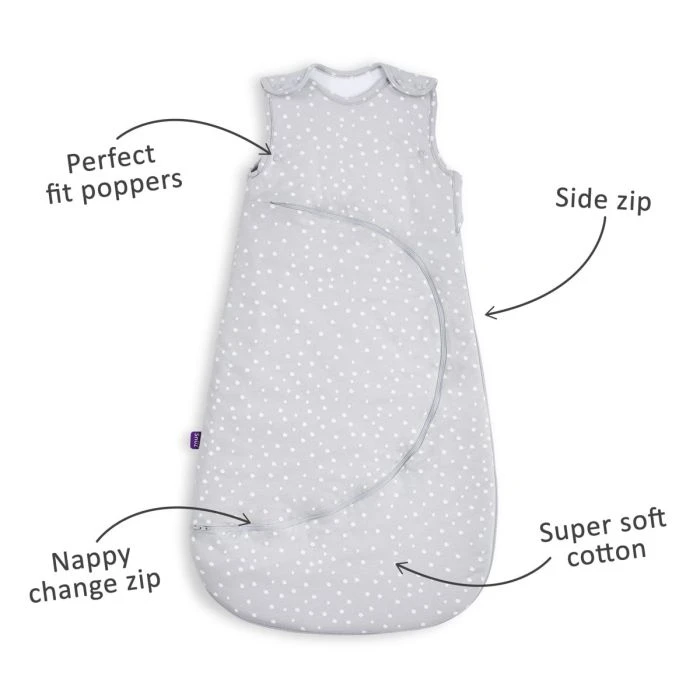 SnuzPouch Sleepi™ng Bag 1 Tog 6 - 18 Months White Spot 7 SnuzPouch Sleepi™ng Bag 1 Tog 6 - 18 Months White Spot - Image 5