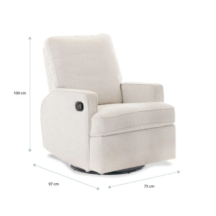 Madison Swivel Glider Recliner Chair – Bouclé Style 8 Madison Swivel Glider Recliner Chair – Bouclé Style - Image 6
