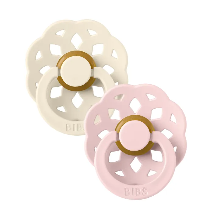 BIBS Boheme Latex Pacifiers - Ivory/Blossom - 2 Pack 3 BIBS Boheme Latex Pacifiers - Ivory/Blossom - 2 Pack