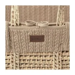 Natural Knitted Moses Basket, Mattress & Rocking Stand Bundle - Truffle -Pushchairs Store 2955 main