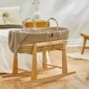 Natural Knitted Moses Basket, Mattress & Rocking Stand Bundle - Truffle 2 Natural Knitted Moses Basket, Mattress & Rocking Stand Bundle - Truffle -Pushchairs Store 3167 zoom