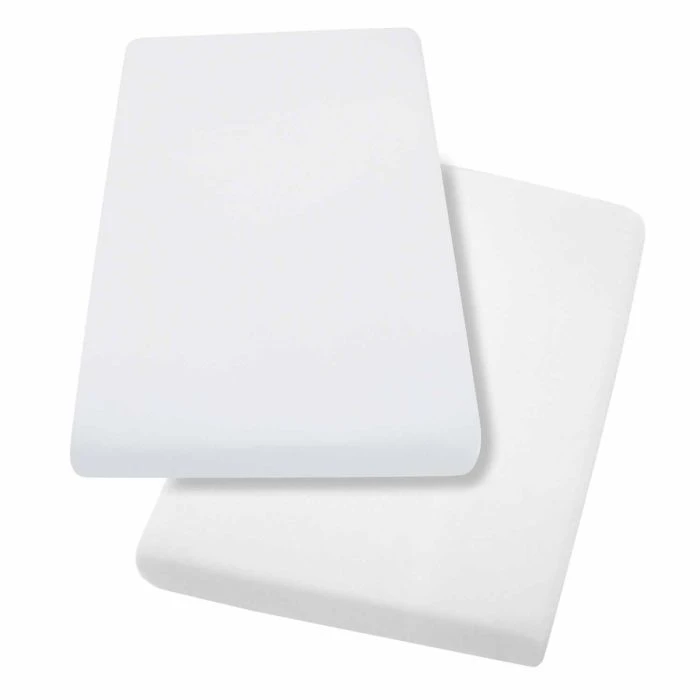 Clevamama Cotton Travel Cot Sheets 2pk-White 6 Clevamama Cotton Travel Cot Sheets 2pk-White - Image 4