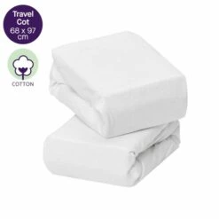 Clevamama Cotton Travel Cot Sheets 2pk-White 11 Clevamama Cotton Travel Cot Sheets 2pk-White -Pushchairs Store 3364 extra01