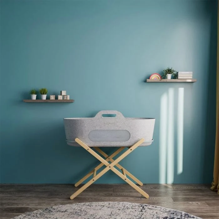 SnuzBaskit Light Grey Moses Basket & Natural Stand 8 SnuzBaskit Light Grey Moses Basket & Natural Stand - Image 6
