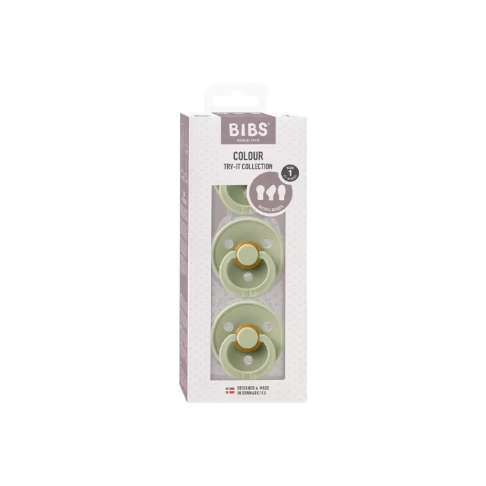 BIBS Baby Try-It Collection Pacifiers 3 Pack - Sage 4 BIBS Baby Try-It Collection Pacifiers 3 Pack - Sage - Image 2