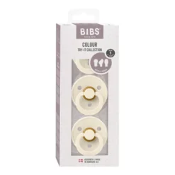 BIBS Baby Try-It Collection Pacifiers 3 Pack - Ivory -Pushchairs Store bibs try it colour ivory 720x