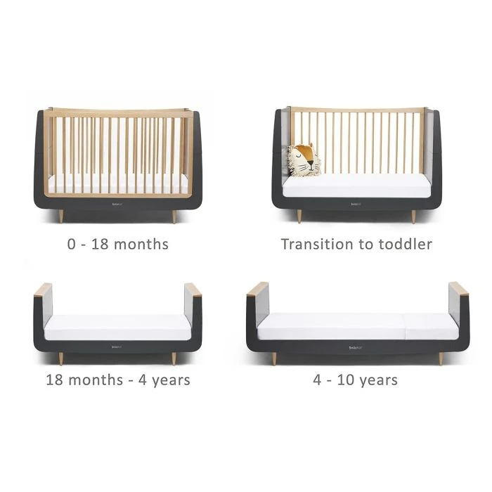 SnuzKot Skandi Cot Bed Slate - Natural 5 SnuzKot Skandi Cot Bed Slate - Natural - Image 3