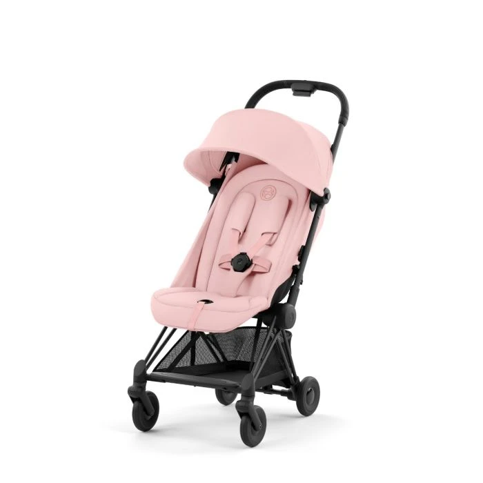 Coya Stroller Matt Black - Peach Pink 3 Coya Stroller Matt Black - Peach Pink