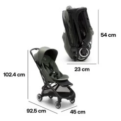 Butterfly Stroller - Black/Forest Green -Pushchairs Store estorelabs.2023.09.11.bugaboo.butterfly.green .si .dimensions 1