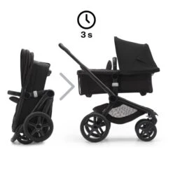 Fox 5, 2-in-1 All Terrain Stroller - Black/Midnight Black 26 Fox 5, 2-in-1 All Terrain Stroller - Black/Midnight Black -Pushchairs Store estorelabs.2023.09.11.bugaboo.fox5 .black .si .fold unfold 1
