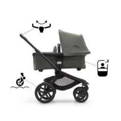 Fox 5, 2-in-1 All Terrain Stroller - Black/Forest Green -Pushchairs Store estorelabs.2023.09.11.bugaboo.fox5 .green .si .icons
