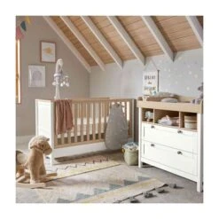 Harwell Cot Bed Set - White/Oak