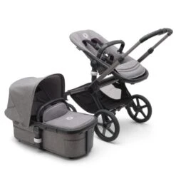 Fox 5, 2-in-1 All Terrain Stroller - Graphite/Grey Melange -Pushchairs Store large jpg 100051038 fox5 gra gm grey melange combi 2