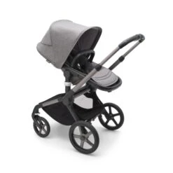 Fox 5, 2-in-1 All Terrain Stroller - Graphite/Grey Melange -Pushchairs Store large jpg 100051038 fox5 gra seat gm grey melange sideshot