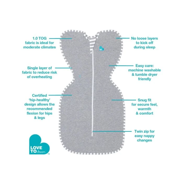 Love To Swaddle UP Cotton 1Tog Small - Bunny 6 Love To Swaddle UP Cotton 1Tog Small - Bunny - Image 4