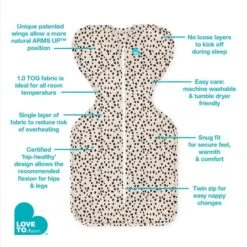 Love To Swaddle UP Cotton 1TogSmall - Animal Print Beige -Pushchairs Store love to dream swaddle up designer original 1 0 tog nb animal print beige 5 87747