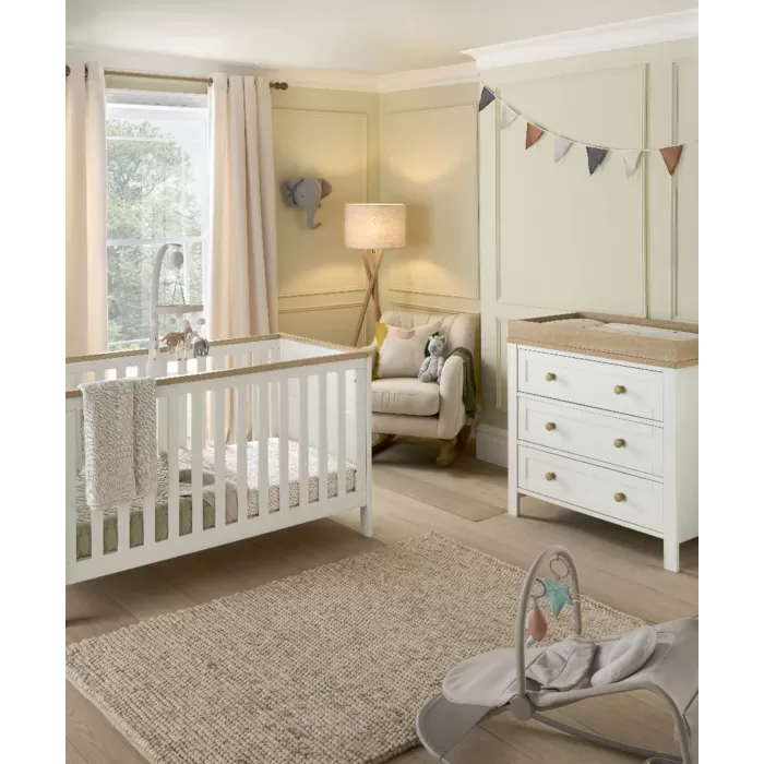 Wedmore 2 Piece Cotbed & Dresser Changer Set- White/Natural 11 Wedmore 2 Piece Cotbed & Dresser Changer Set- White/Natural - Image 9