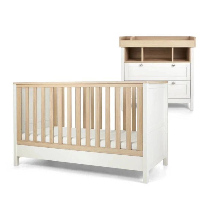 Harwell Cot Bed Set - White/Oak 4 Harwell Cot Bed Set - White/Oak - Image 2