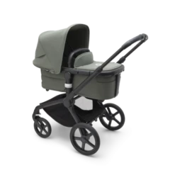 Fox 5, 2-in-1 All Terrain Stroller - Black/Forest Green -Pushchairs Store medium png 100051041 fox5 complete black bassinet forest green sideshot