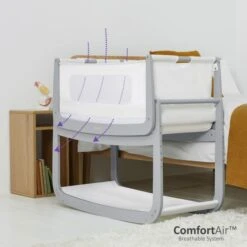 SnuzPod4 Bedside Crib Dove Grey -Pushchairs Store sp4 productset dove 03