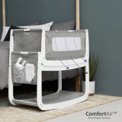 SnuzPod4 Bedside Crib Dusk Grey -Pushchairs Store sp4 productset dusk 03