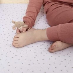 Little Green Sheep Organic Cot & Cot Bed Fitted Sheet - White Rice -Pushchairs Store swhi3