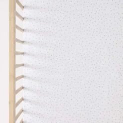 Little Green Sheep Organic Cot & Cot Bed Fitted Sheet - White Rice -Pushchairs Store swhi4