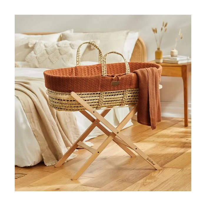 Knitted Cellular Blanket - Terracotta 4 Knitted Cellular Blanket - Terracotta - Image 2