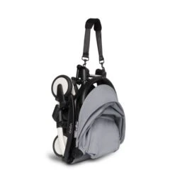 BABYZEN YOYO2 Complete From Newborn Bundle - Stone -Pushchairs Store yoyo 2 6 white frame folded 3 4 stone web 2