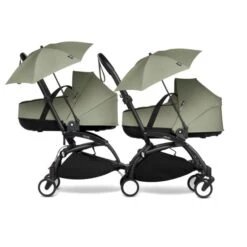 BABYZEN Yoyo Parasol - Olive 13 BABYZEN Yoyo Parasol - Olive -Pushchairs Store yoyoconnect yoyo2 twinbassinet parasol blackframe 1 olive web 760x 1